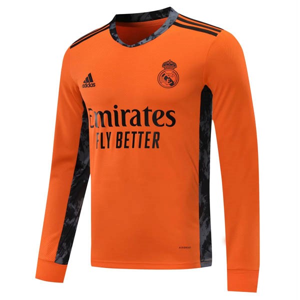 Camiseta Real Madrid Replica Segunda Ropa ML 2020/21 Naranja